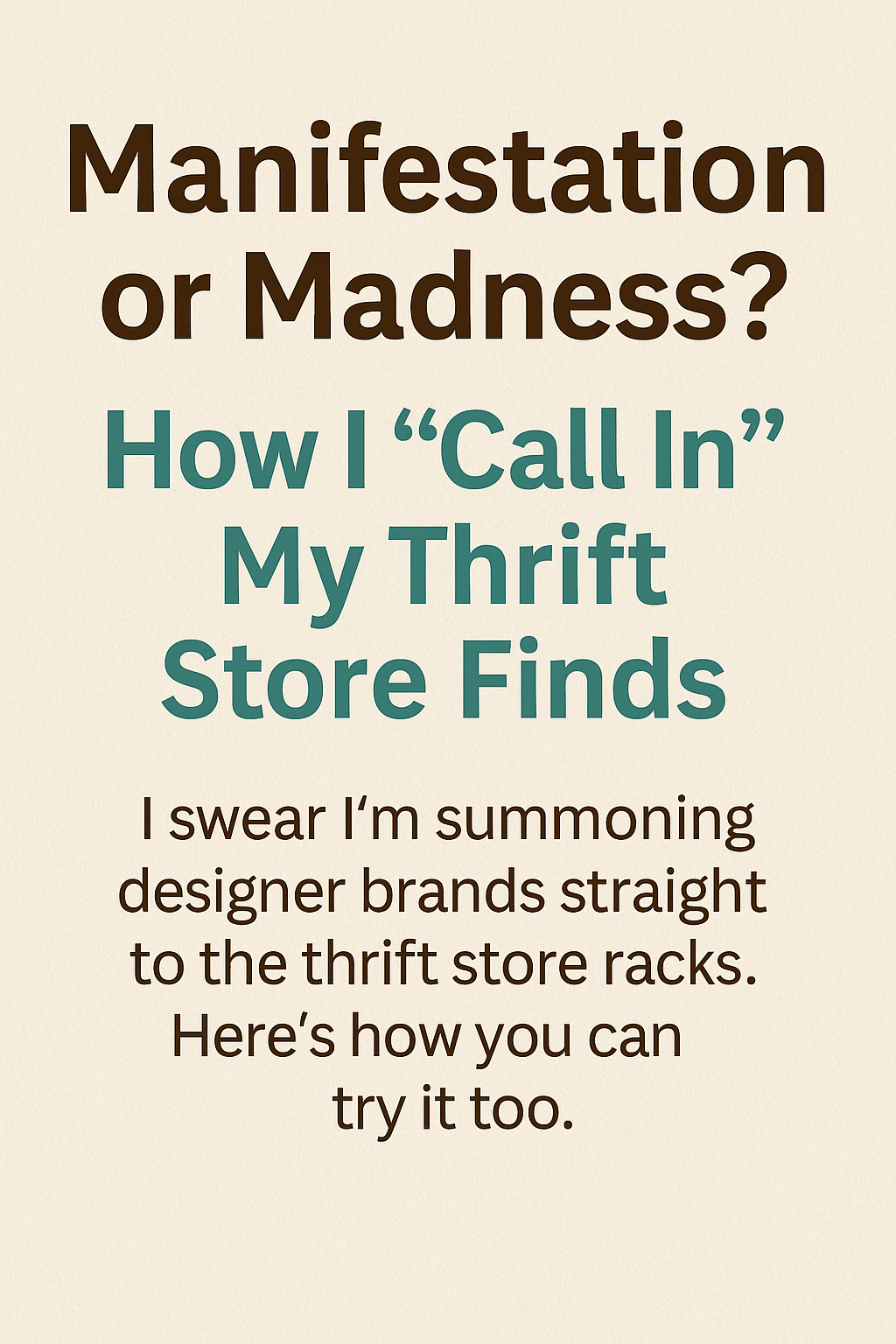 Law of Attraction or Lucky Shopper? My Thrift Store Manifestation Story